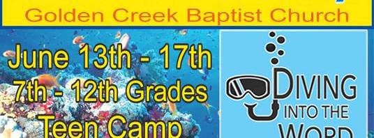 TEEN CAMP (7th-12th Grades): June 13th-17th - Liberty, SC